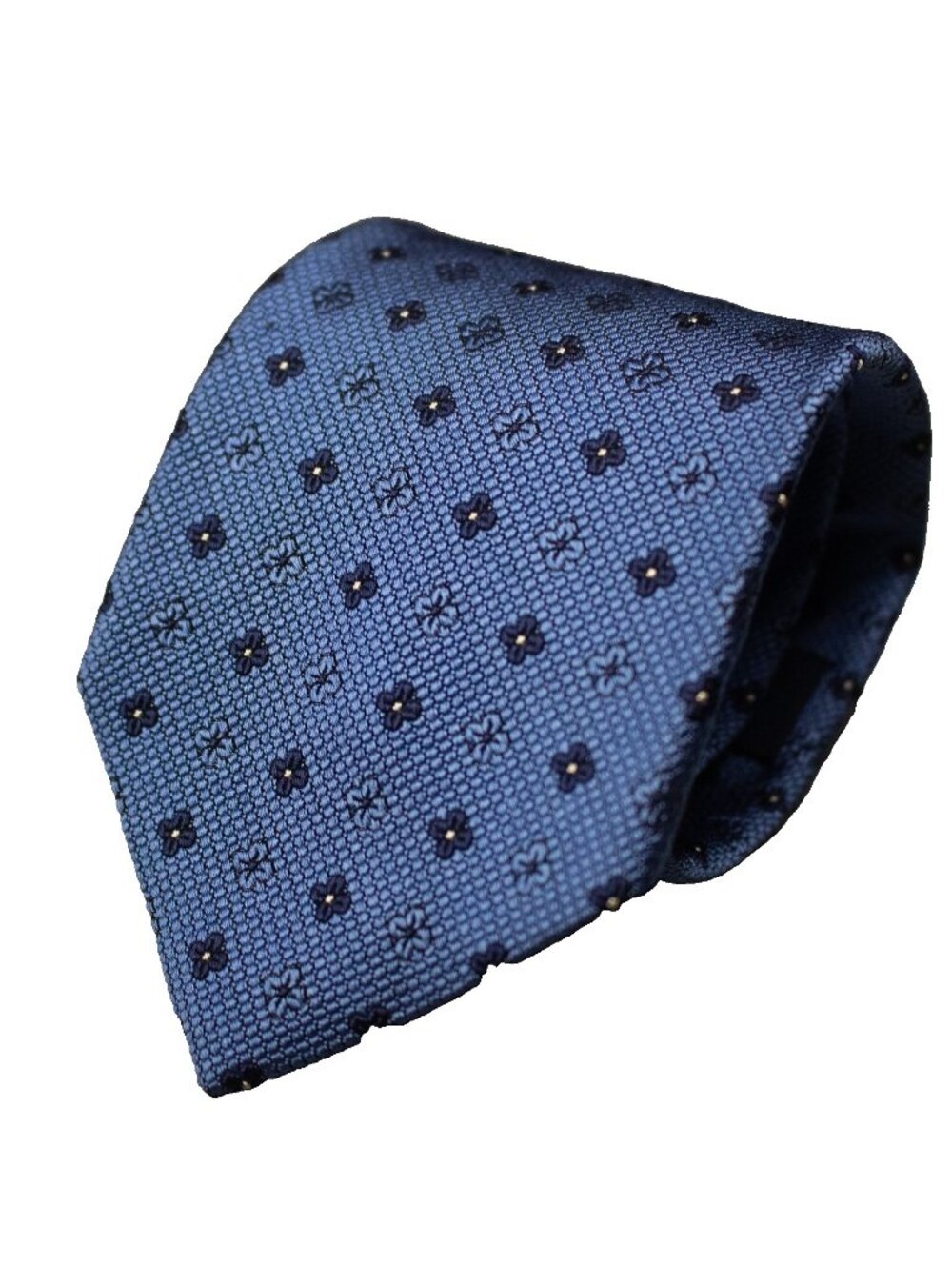 Brooks Brothers Makers & Merchants Tie 100% Silk USA Geometric Woven Blue 3.25"